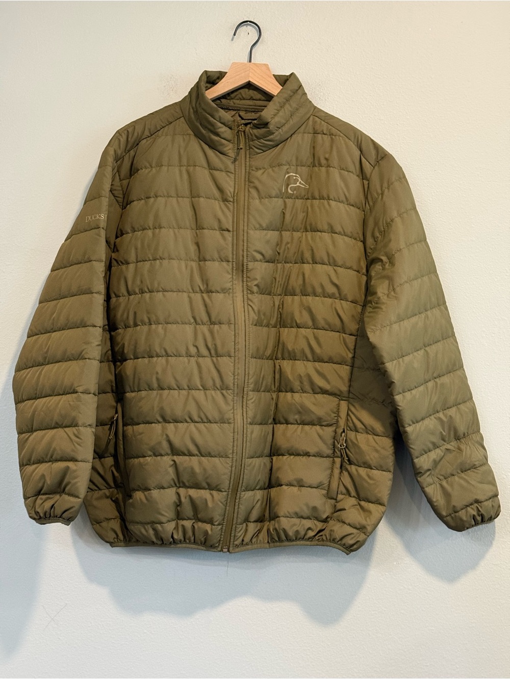 Ducks Unlimited Olive Green Quilted Puffer Jacket 3XL